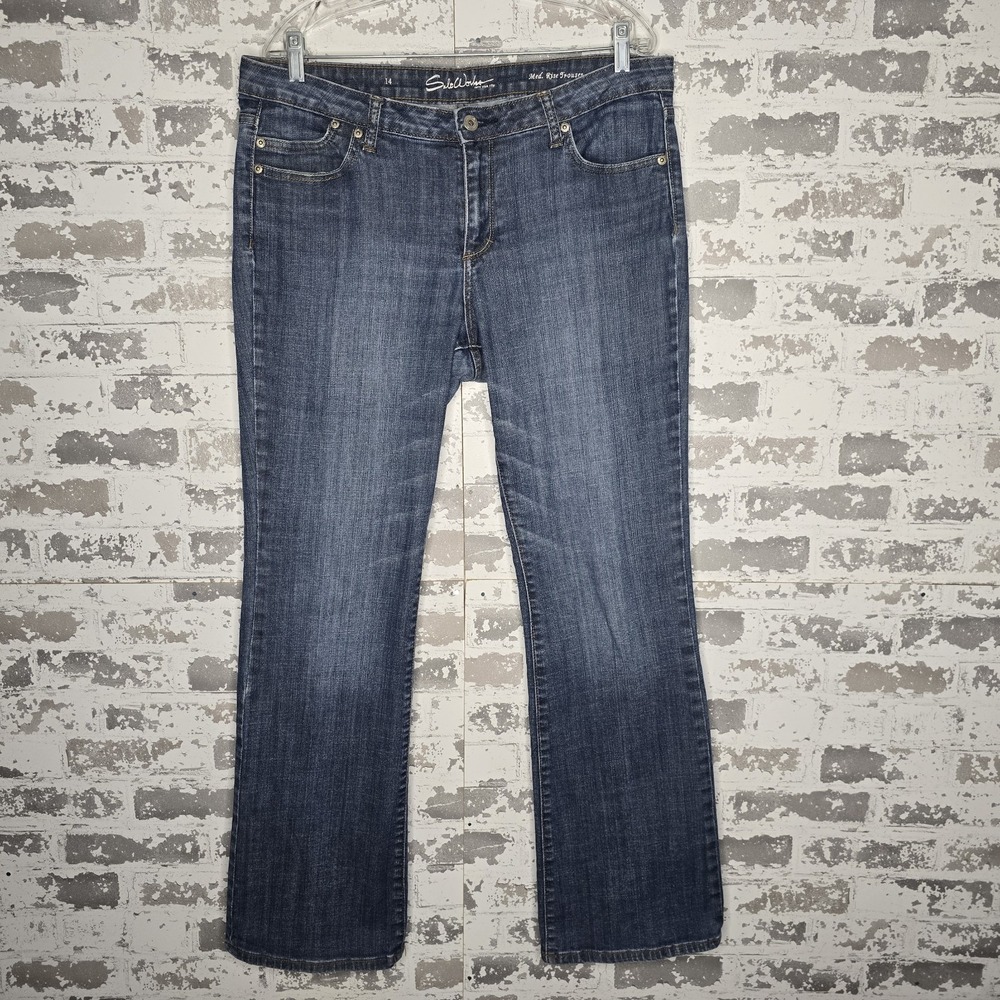 Salt Works Jeans Womens 14 Medium Blue Denim Wash Bootcut Mid Rise Trouser NYC